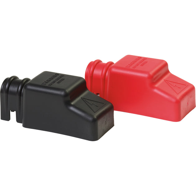 Blue Sea 4018 Square CableCap Insulators Pair Red/Black [4018] - Premium Busbars, Connectors & Insulators from Blue Sea Systems - Just $12.99! Shop now at Brushy Creek Marine