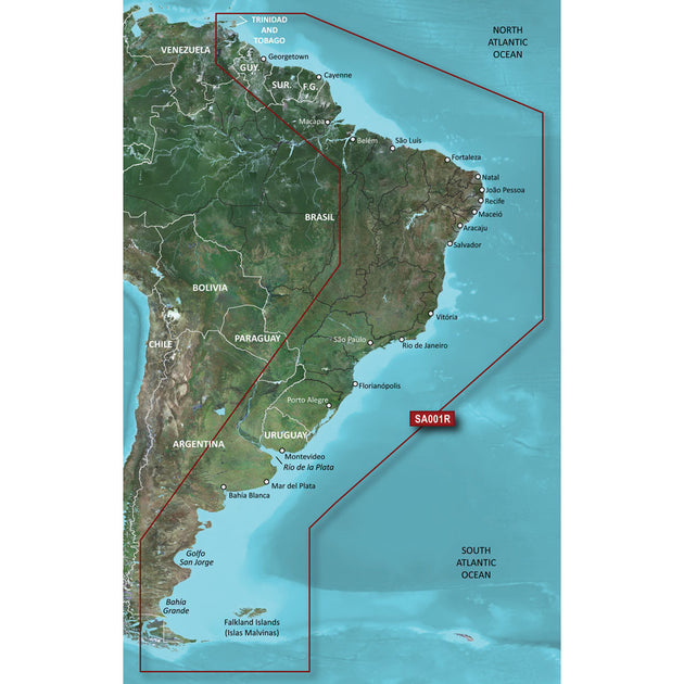 Garmin BlueChart g3 HD - HXSA001R - South America East Coast - microSD/SD [010-C1062-20] - Premium Garmin BlueChart Foreign from Garmin - Just $149.99! Shop now at Brushy Creek Marine