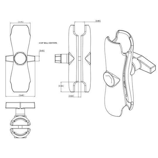 RAM Mount Double Socket Arm f/1.5" Ball Bases [RAM-201U] - Premium GPS - Accessories from RAM Mounting Systems - Just $27.99! Shop now at Brushy Creek Marine