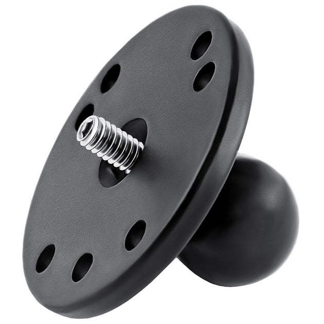 RAM Mount 2.5" Round Base w/1" Ball and 1/4"-20 Threaded Male Post [RAM-B-202AU] - Premium Camera Mounts from RAM Mounting Systems - Just $15.49! Shop now at Brushy Creek Marine