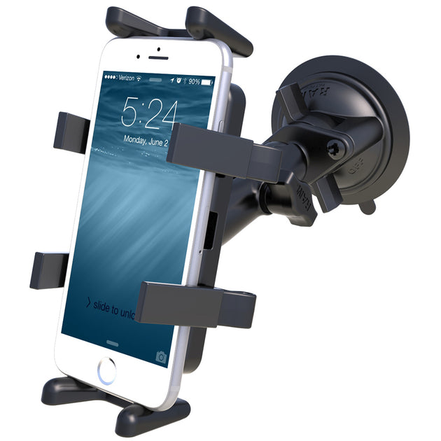 RAM Mount Universal Finger Grip Holder Suction Cup Mount [RAM-B-166-UN4U] - Premium Suction Cup Mounts from RAM Mounting Systems - Just $76.99! Shop now at Brushy Creek Marine
