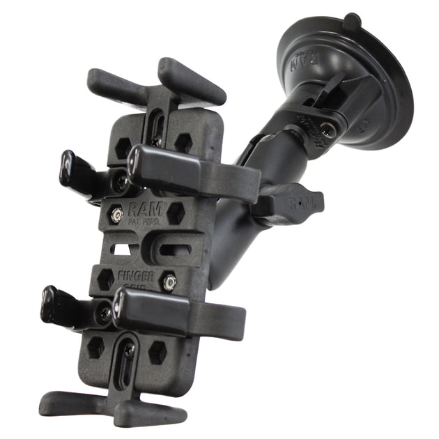 RAM Mount Universal Finger Grip Holder Suction Cup Mount [RAM-B-166-UN4U] - Premium Suction Cup Mounts from RAM Mounting Systems - Just $76.99! Shop now at Brushy Creek Marine