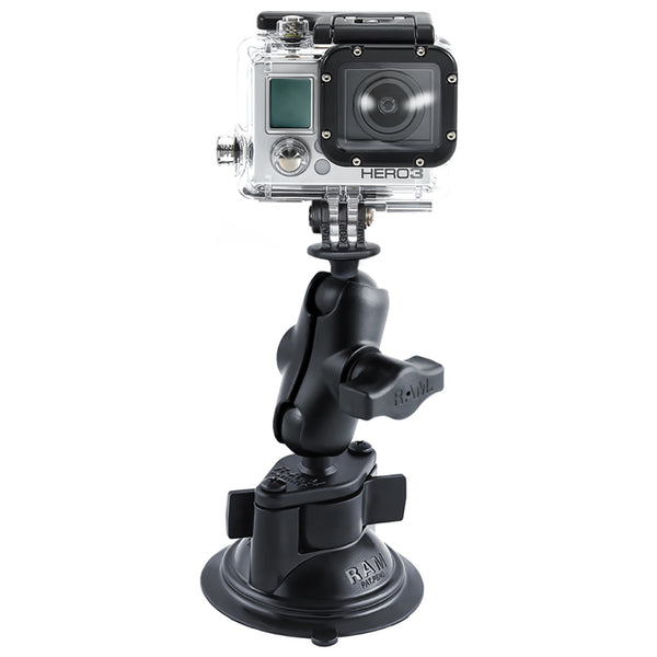 RAM Mount GoPro Hero Short Arm Suction Cup Mount [RAM-B-166-A-GOP1U] - Premium Accessories from RAM Mounting Systems - Just $46.49! Shop now at Brushy Creek Marine