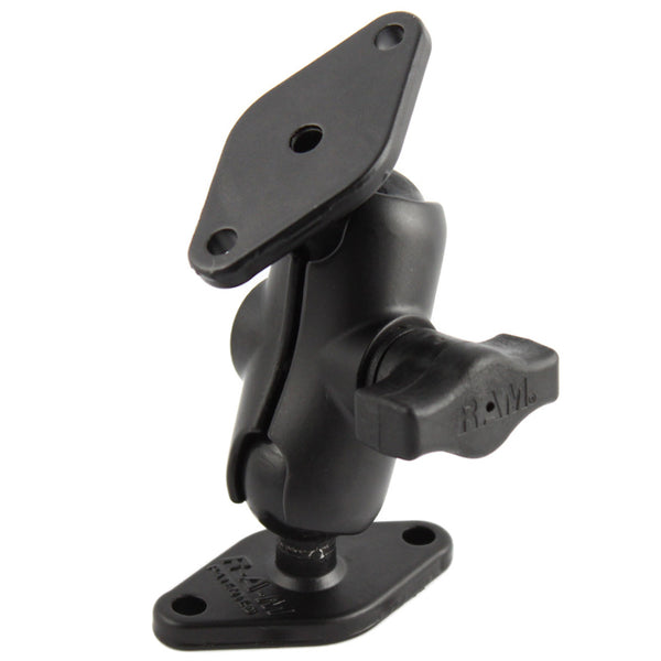 RAM Mount 1" Diameter Ball Mount w/Short Arm & 2 Diamond Bases [RAM-B-102U-A] - Premium Surface Mount from RAM Mounting Systems - Just $29.99! Shop now at Brushy Creek Marine
