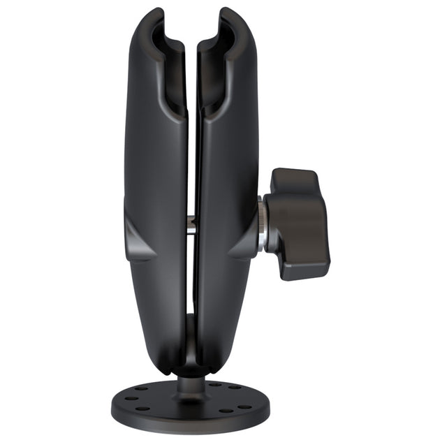 RAM Mount Long Double Socket Arm w/2.5" Round Base [RAM-B-103U-C] - Premium Surface Mount from RAM Mounting Systems - Just $33.99! Shop now at Brushy Creek Marine