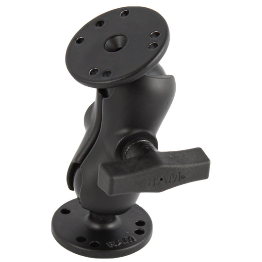 RAM Mount 1.5" Ball Mount w/Short Double Socket Arm & 2/2.5" Round Bases [RAM-101U-B] - Premium Surface Mount from RAM Mounting Systems - Just $54.99! Shop now at Brushy Creek Marine