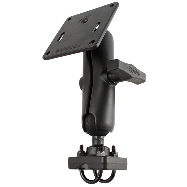 RAM Mount 1.5" Rail Mount w/Double U-Bolt Bases & 3.625" Square Base [RAM-334-1U] - Premium Rail/Handle Bar Mounts from RAM Mounting Systems - Just $77.49! Shop now at Brushy Creek Marine
