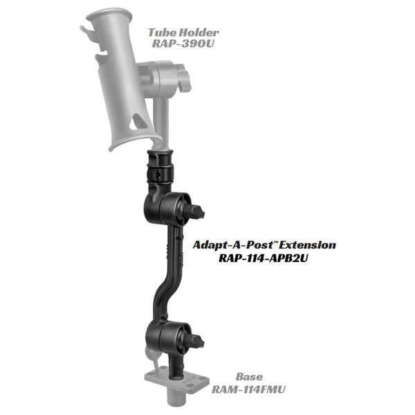 RAM Mount Adjustable Adapt-a-Post 13.5" Extension Arm [RAP-114-APB2U] - Premium Fishing Rod Holders from RAM Mounting Systems - Just $29.99! Shop now at Brushy Creek Marine