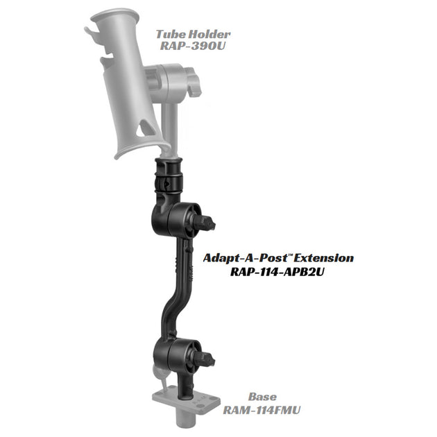 RAM Mount Adjustable Adapt-a-Post 13.5" Extension Arm [RAP-114-APB2U] - Premium Fishing Rod Holders from RAM Mounting Systems - Just $29.49! Shop now at Brushy Creek Marine