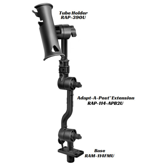 RAM Mount Adjustable Adapt-a-Post 13.5" Extension Arm [RAP-114-APB2U] - Premium Fishing Rod Holders from RAM Mounting Systems - Just $29.49! Shop now at Brushy Creek Marine