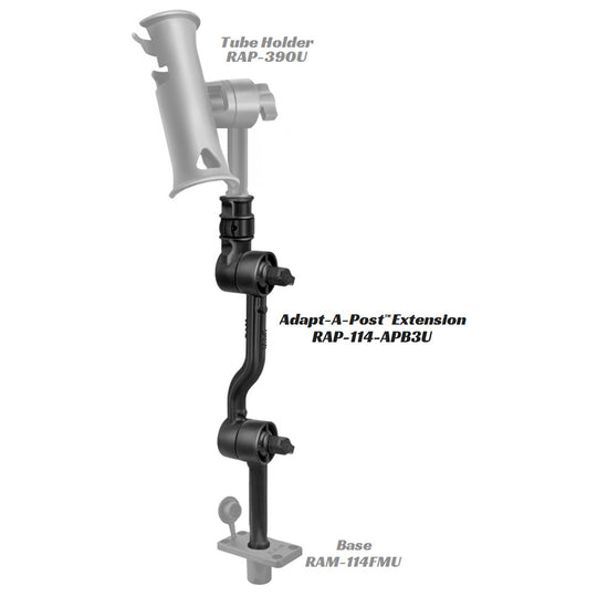 RAM Mount Adjustable Adapt-a-Post 16" Extension Arm [RAP-114-APB3U] - Premium Fishing Rod Holders from RAM Mounting Systems - Just $30.99! Shop now at Brushy Creek Marine