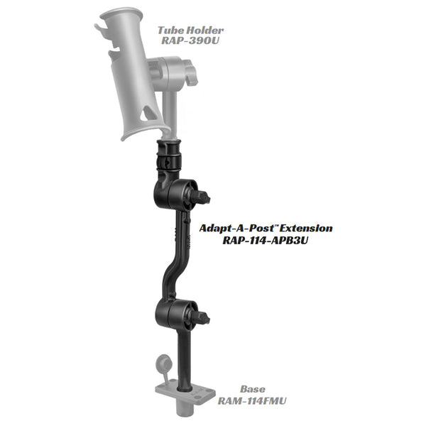 RAM Mount Adjustable Adapt-a-Post 16" Extension Arm [RAP-114-APB3U] - Premium Fishing Rod Holders from RAM Mounting Systems - Just $31.99! Shop now at Brushy Creek Marine
