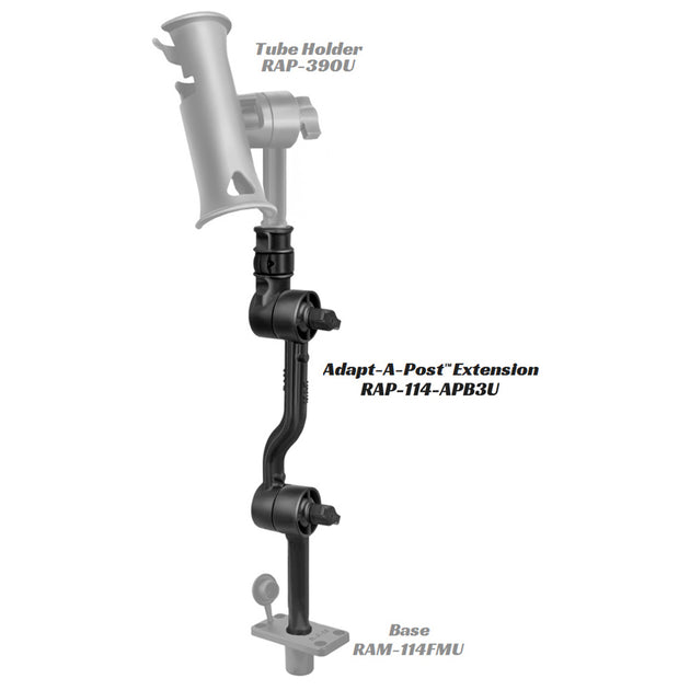 RAM Mount Adjustable Adapt-a-Post 16" Extension Arm [RAP-114-APB3U] - Premium Fishing Rod Holders from RAM Mounting Systems - Just $30.99! Shop now at Brushy Creek Marine
