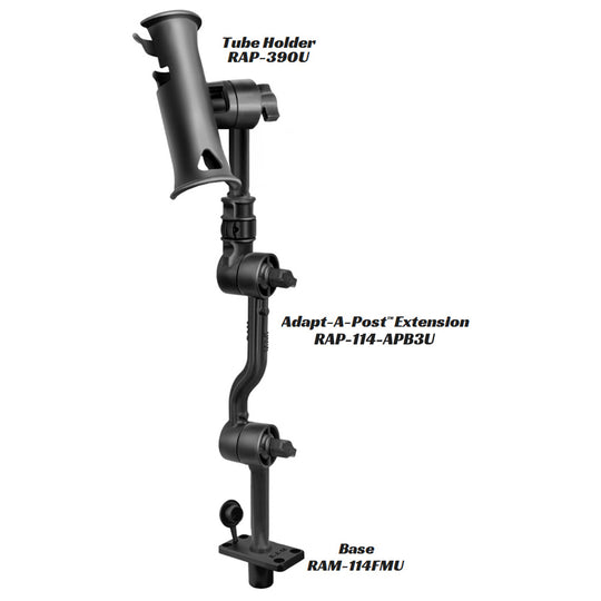 RAM Mount Adjustable Adapt-a-Post 16" Extension Arm [RAP-114-APB3U] - Premium Fishing Rod Holders from RAM Mounting Systems - Just $30.99! Shop now at Brushy Creek Marine