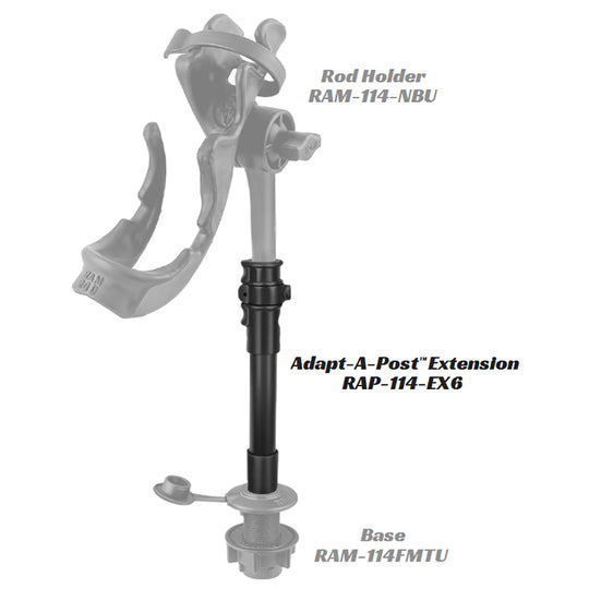 RAM Mount Adapt-A-Post 9" Extension Pole [RAP-114-EX6] - Premium Kayak Mounts from RAM Mounting Systems - Just $19.99! Shop now at Brushy Creek Marine