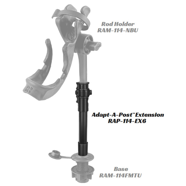 RAM Mount Adapt-A-Post 9" Extension Pole [RAP-114-EX6] - Premium Kayak Mounts from RAM Mounting Systems - Just $20.49! Shop now at Brushy Creek Marine