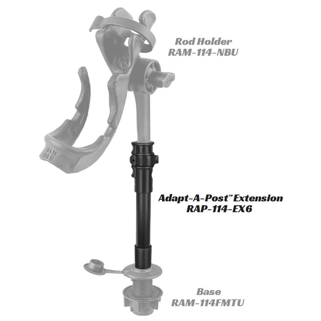 RAM Mount Adapt-A-Post 9" Extension Pole [RAP-114-EX6] - Premium Kayak Mounts from RAM Mounting Systems - Just $19.99! Shop now at Brushy Creek Marine