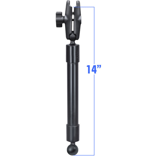 RAM Mount 14" Long Extension Pole w/2 1" Ball Ends and Double Socket Arm [RAP-BB-230-14-201U] - Premium Kayak Mounts from RAM Mounting Systems - Just $27.49! Shop now at Brushy Creek Marine