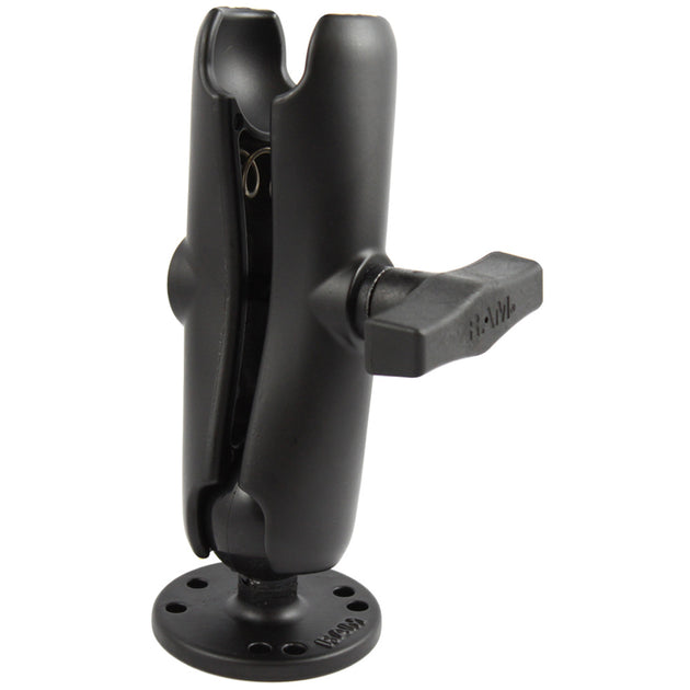 RAM Mount 1.5" Ball Double Socket Arm w/2.5" Round Base [RAM-103U] - Premium Surface Mount from RAM Mounting Systems - Just $41.49! Shop now at Brushy Creek Marine