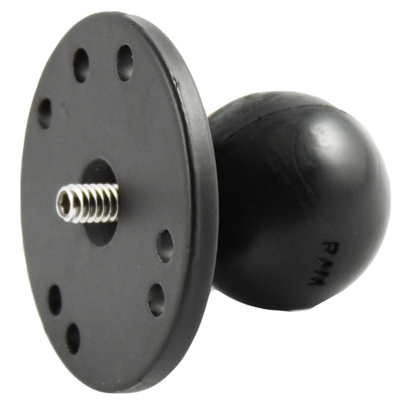 RAM Mount 2.5" Round Base w/1.5" Ball & 1/4"-20 Threaded Male Post f/Cameras [RAM-202AU] - Premium C Size from RAM Mounting Systems - Just $22.99! Shop now at Brushy Creek Marine