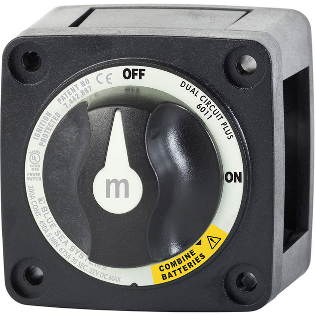 Blue Sea 6011200 m-Series Battery Switch Dual Circuit Plus - Black [6011200] - Premium Battery Management from Blue Sea Systems - Just $74.99! Shop now at Brushy Creek Marine