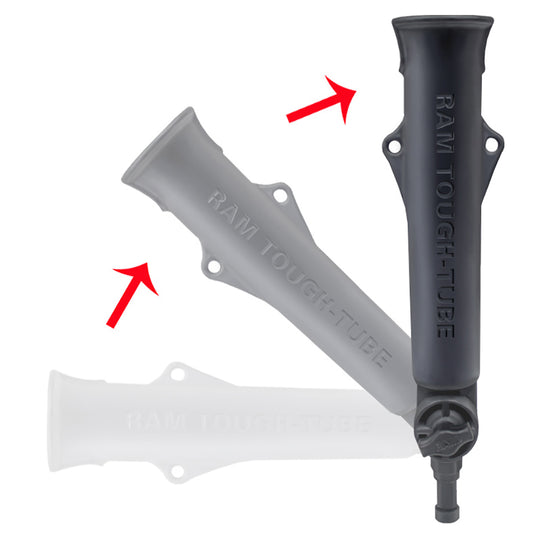 RAM Mount Tough-Tube Fishing Rod Holder w/3" Long Ratchet Spline Post Arm [RAP-394-SSTU] - Premium Rod Holders from RAM Mounting Systems - Just $23.99! Shop now at Brushy Creek Marine