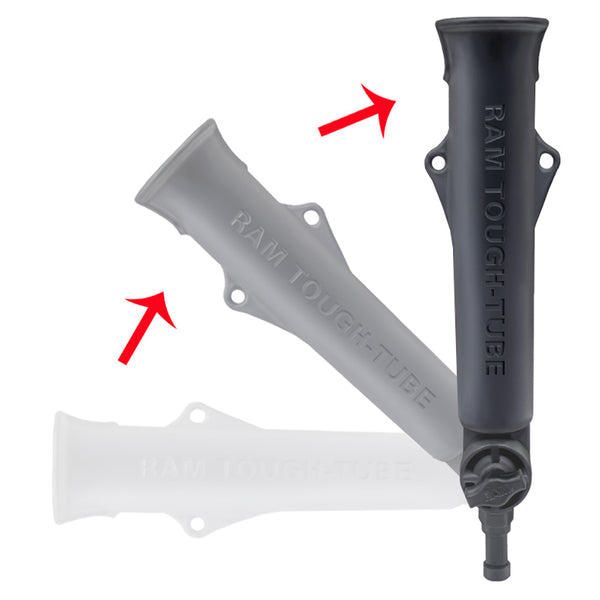 RAM Mount Tough-Tube Fishing Rod Holder w/3" Long Ratchet Spline Post Arm [RAP-394-SSTU] - Premium Rod Holders from RAM Mounting Systems - Just $24.49! Shop now at Brushy Creek Marine