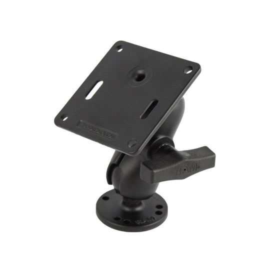 RAM Mount 3.625" Vesa Plate w/75 x 75mm Hole Pattern and Short Arm Surface Mount [RAM-101U-B-2461] - Premium Surface Mount from RAM Mounting Systems - Just $60.49! Shop now at Brushy Creek Marine