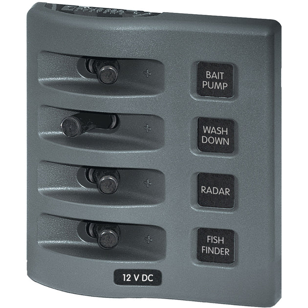 Blue Sea 4305 WeatherDeck 12V DC Waterproof Switch Panel - 4 Posistion [4305] - Premium Electrical Panels from Blue Sea Systems - Just $80.99! Shop now at Brushy Creek Marine
