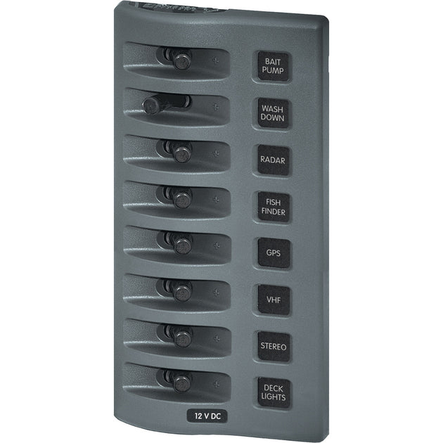 Blue Sea 4309 WeatherDeck 12V DC Waterproof Switch Panel - 8 Position [4309] - Premium Electrical Panels from Blue Sea Systems - Just $132.99! Shop now at Brushy Creek Marine