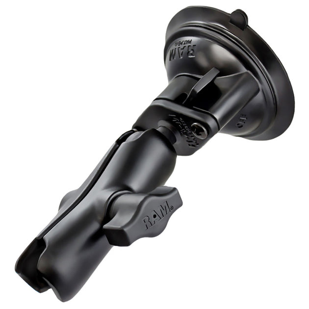 RAM Mount 1" Diameter Ball Standard Length Double Socket Arm w/3.25" Diameter Suction Cup Twist Lock Base [RAM-B-166-103U] - Premium Suction Cup Mounts from RAM Mounting Systems - Just $36.49! Shop now at Brushy Creek Marine