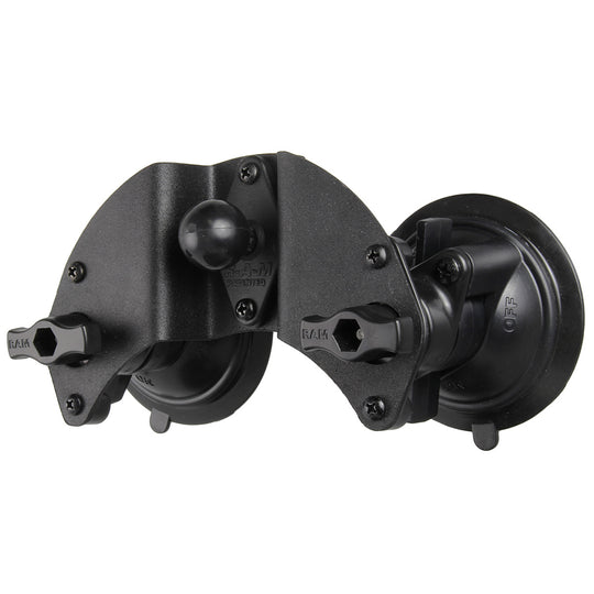 RAM Mount Dual Articulating Suction Cup Base w/1" Ball Base [RAM-B-189B-PIV1U] - Premium Suction Cup Mounts from RAM Mounting Systems - Just $65.99! Shop now at Brushy Creek Marine