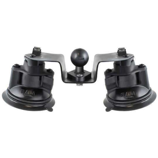 RAM Mount Dual Articulating Suction Cup Base w/1" Ball Base [RAM-B-189B-PIV1U] - Premium Suction Cup Mounts from RAM Mounting Systems - Just $65.99! Shop now at Brushy Creek Marine