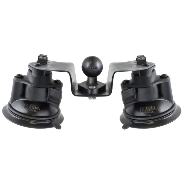 RAM Mount Dual Articulating Suction Cup Base w/1" Ball Base [RAM-B-189B-PIV1U] - Premium Suction Cup Mounts from RAM Mounting Systems - Just $65.99! Shop now at Brushy Creek Marine
