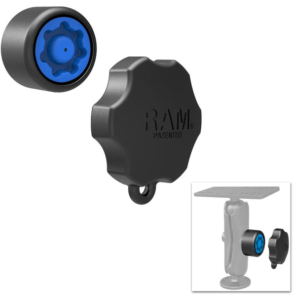 RAM Mount Mixed Combination Pin-Lock Security Knob & Key Knob f/1.5" Diameter C Size Arms [RAP-S-KNOB5U] - Premium C Size from RAM Mounting Systems - Just $12.49! Shop now at Brushy Creek Marine