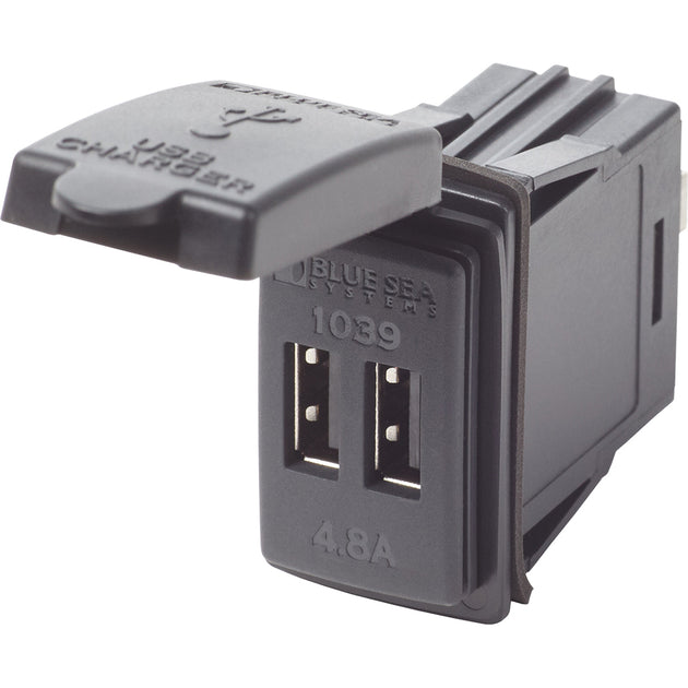 Blue Sea Dual USB Charger - 24V Contura Mount [1039] - Premium Accessories from Blue Sea Systems - Just $74.99! Shop now at Brushy Creek Marine
