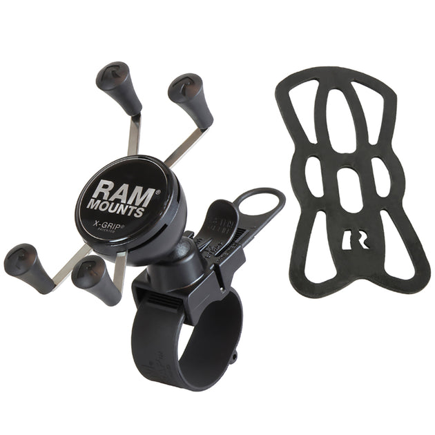 RAM Mount EZ-Strap Rail Mount w/Universal X-Grip Cell Phone Holder [RAP-SB-187-UN7U] - Premium Rail/Handle Bar Mounts from RAM Mounting Systems - Just $41.99! Shop now at Brushy Creek Marine