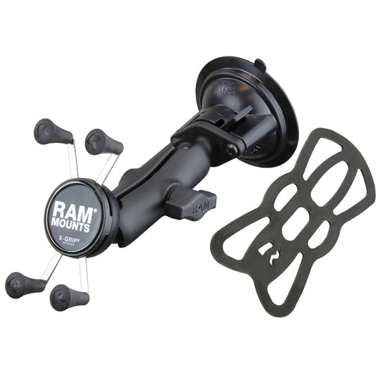 RAM Mount Twist Lock Suction Cup Mount w/Universal X-Grip Cell Phone Holder [RAM-B-166-UN7U] - Premium Suction Cup Mounts from RAM Mounting Systems - Just $70.49! Shop now at Brushy Creek Marine
