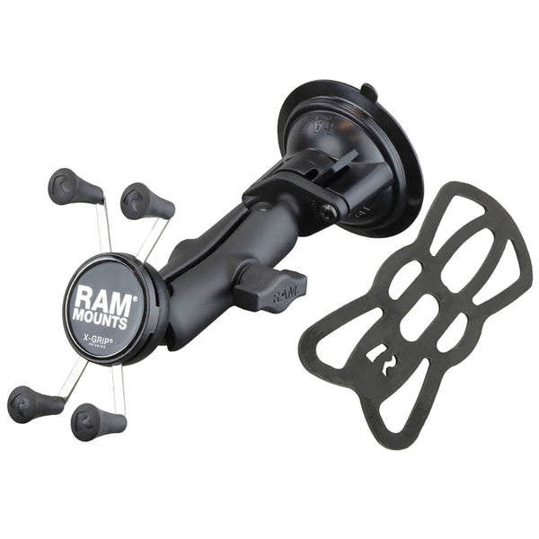 RAM Mount Twist Lock Suction Cup Mount w/Universal X-Grip Cell Phone Holder [RAM-B-166-UN7U] - Premium Suction Cup Mounts from RAM Mounting Systems - Just $70.49! Shop now at Brushy Creek Marine