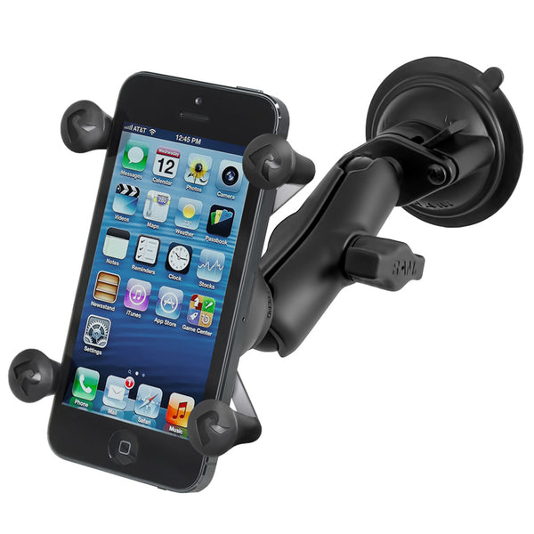 RAM Mount Twist Lock Suction Cup Mount w/Universal X-Grip Cell Phone Holder [RAM-B-166-UN7U] - Premium Suction Cup Mounts from RAM Mounting Systems - Just $70.49! Shop now at Brushy Creek Marine