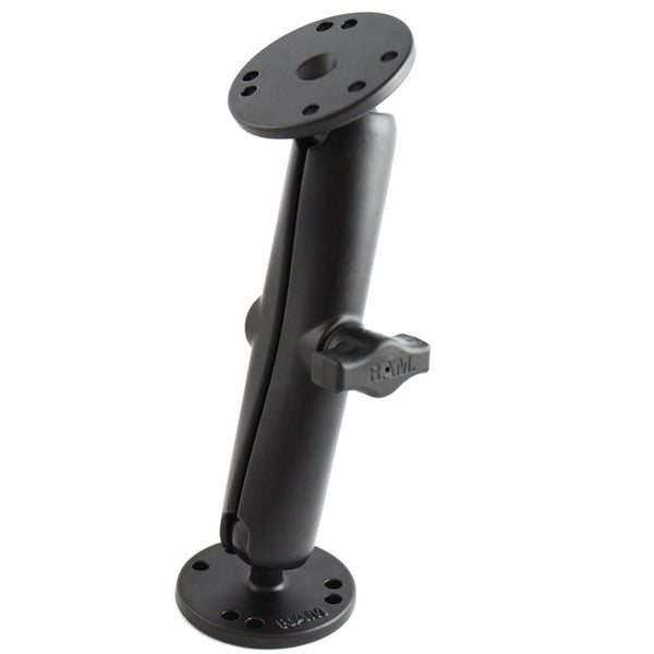 RAM Mount 1" Diameter Ball Mount w/Long Double Socket Arm & 2/2.5" Round Bases - AMPS Hole Pattern (7-5/16" Length) [RAM-B-101U-C] - Premium Surface Mount from RAM Mounting Systems - Just $42.99! Shop now at Brushy Creek Marine