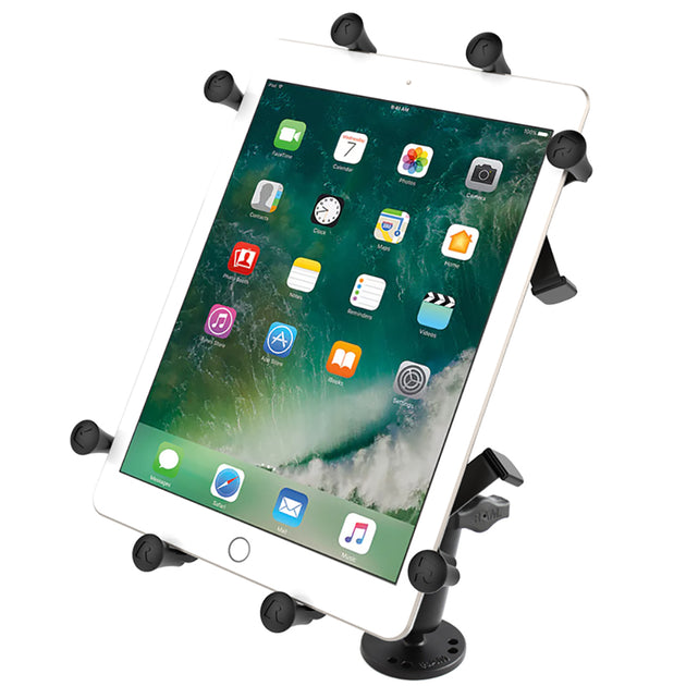 RAM Mount X-Grip III Large Tablet Holder w/ Long Flat Surface Mount [RAM-B-101-C-UN9U] - Premium Tablet Mounts from RAM Mounting Systems - Just $136.49! Shop now at Brushy Creek Marine