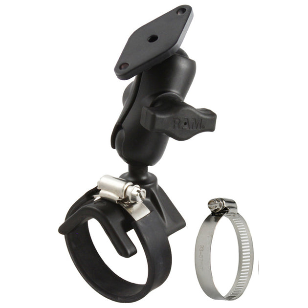 RAM Mount Strap Mount w/Short Arm & Diamond Base [RAM-B-108-A-238] - Premium Rail/Handle Bar Mounts from RAM Mounting Systems - Just $44.49! Shop now at Brushy Creek Marine