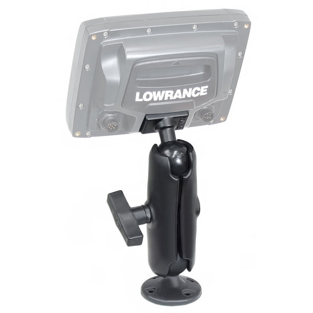 RAM Mount 1.5" Ball "Rugged Use" Composite Mount f/Lowrance Elite-5 & Mark-5 Series Fishfinders [RAP-101U-LO11] - Premium Marine Electronics Mounts from RAM Mounting Systems - Just $43.99! Shop now at Brushy Creek Marine