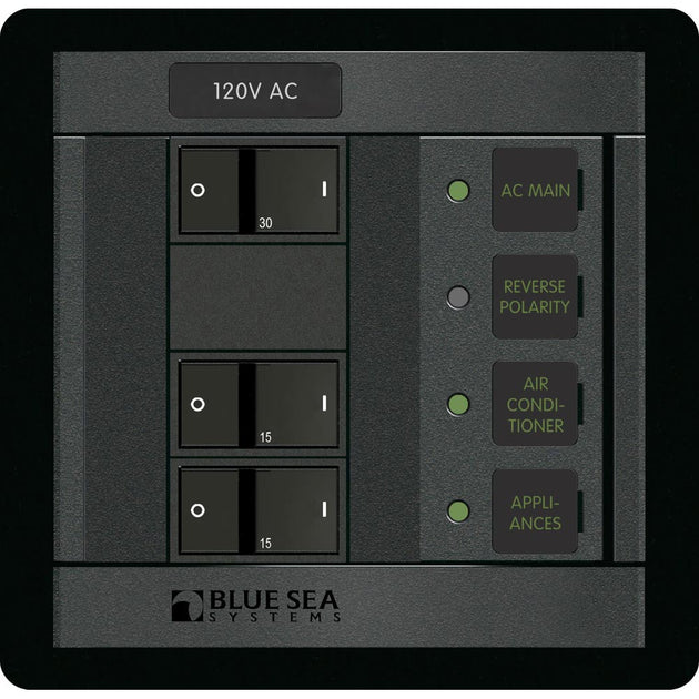 Blue Sea 1214 120V AC Main + 2 Positions [1214] - Premium Electrical Panels from Blue Sea Systems - Just $442.99! Shop now at Brushy Creek Marine
