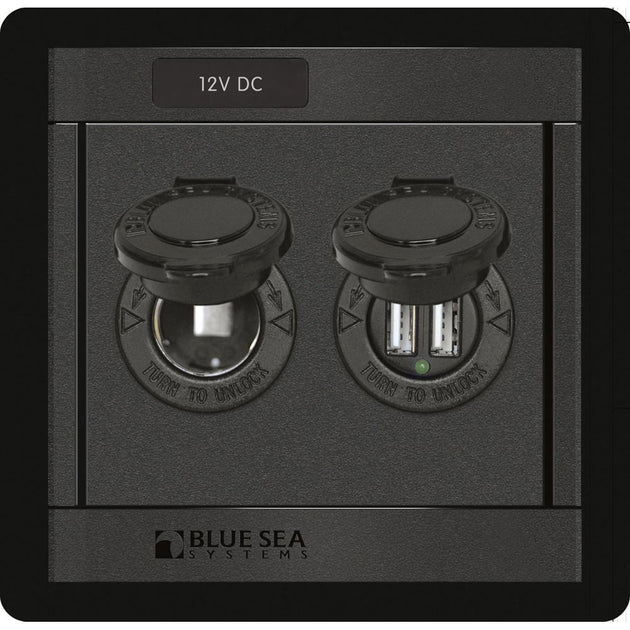 Blue Sea 1478 360 Panel - 12V DC Socket & Dual USB Charger [1478] - Premium Electrical Panels from Blue Sea Systems - Just $196.99! Shop now at Brushy Creek Marine
