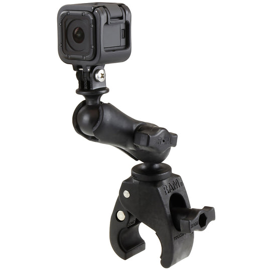 RAM Mount Small Tough-Claw Mount w/Custom GoPro Hero Adapter [RAP-B-400-GOP1U] - Premium Rail/Handle Bar Mounts from RAM Mounting Systems - Just $54.99! Shop now at Brushy Creek Marine