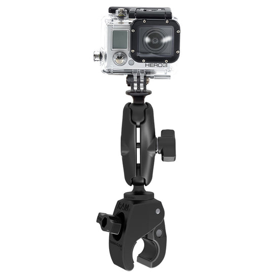 RAM Mount Small Tough-Claw Mount w/Custom GoPro Hero Adapter [RAP-B-400-GOP1U] - Premium Rail/Handle Bar Mounts from RAM Mounting Systems - Just $54.99! Shop now at Brushy Creek Marine