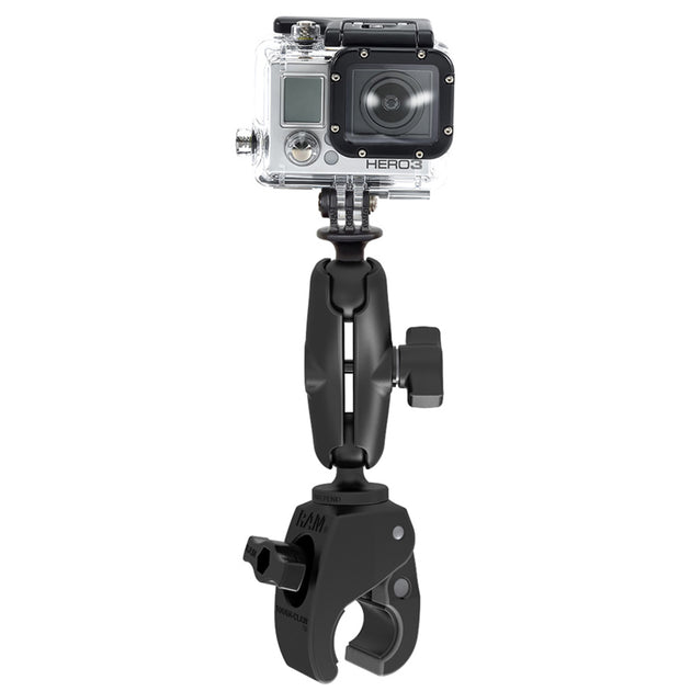 RAM Mount Small Tough-Claw Mount w/Custom GoPro Hero Adapter [RAP-B-400-GOP1U] - Premium Rail/Handle Bar Mounts from RAM Mounting Systems - Just $54.99! Shop now at Brushy Creek Marine