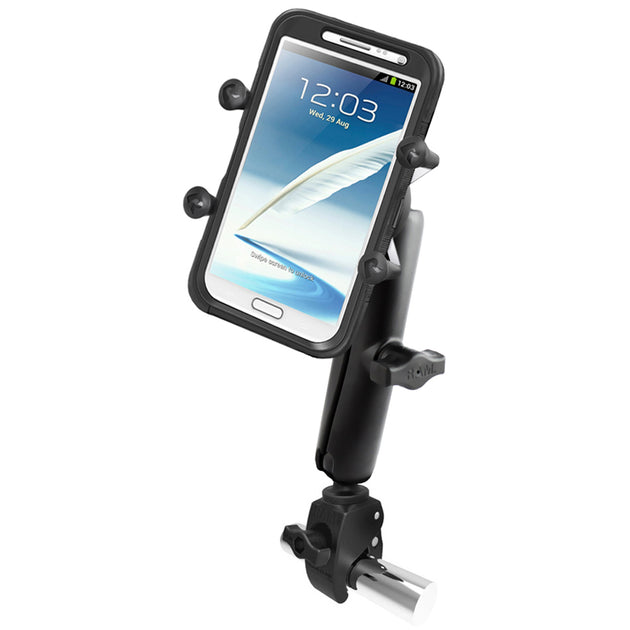 RAM Mount Tough-Claw Base w/Long Double Socket Arm & Universal X-Grip IV f/Large Phone/Phablet Cradle [RAM-B-400-C-UN10U] - Premium Rail/Handle Bar Mounts from RAM Mounting Systems - Just $96.99! Shop now at Brushy Creek Marine